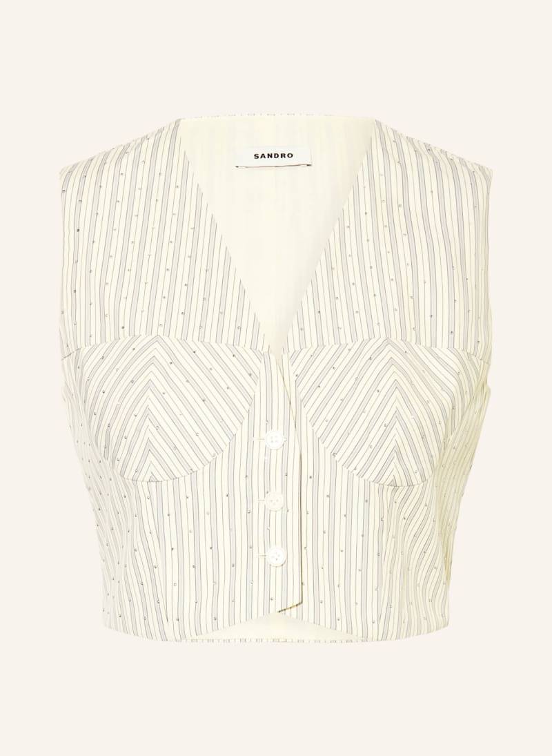 Sandro Blazerweste Mit Schmucksteinen weiss von sandro