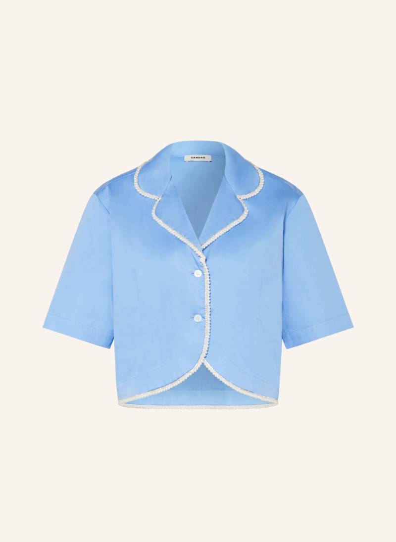 Sandro Bluse Mit Schmucksteinen Und Schmuckperlen blau von sandro