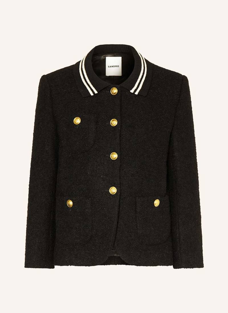 Sandro Bouclé-Jacke schwarz von sandro