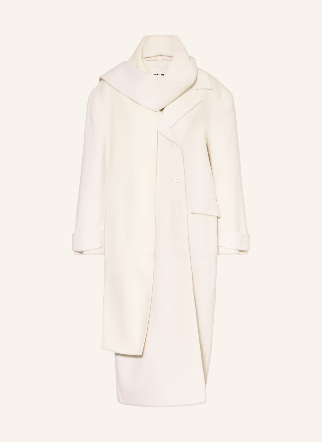 Sandro Cabanmantel Mit Abnehmbarem Schal weiss von sandro
