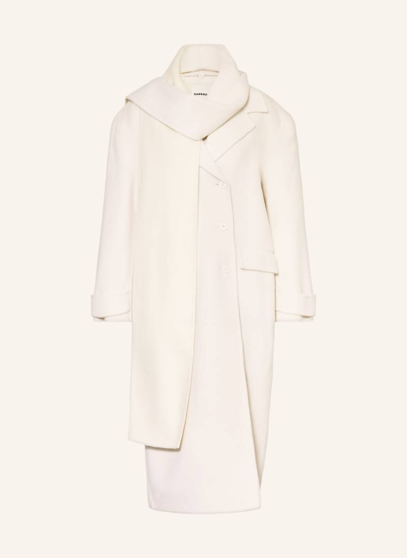 Sandro Cabanmantel Mit Abnehmbarem Schal weiss von sandro