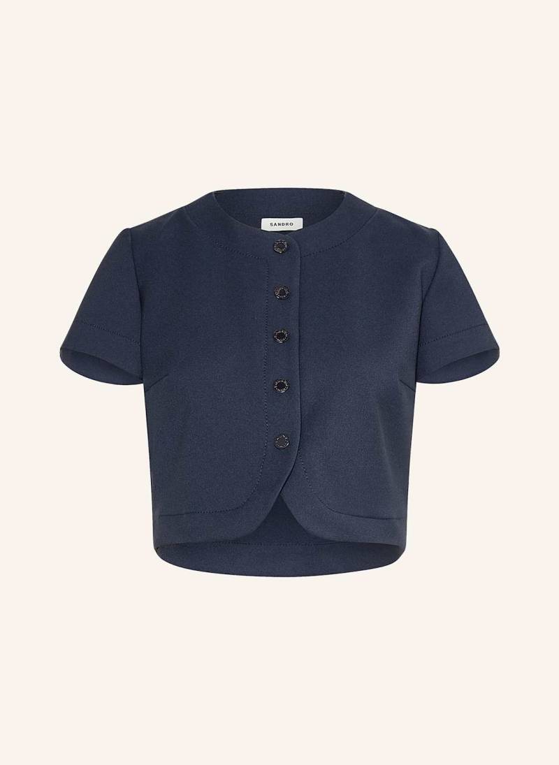 Sandro Cropped-Bluse blau von sandro