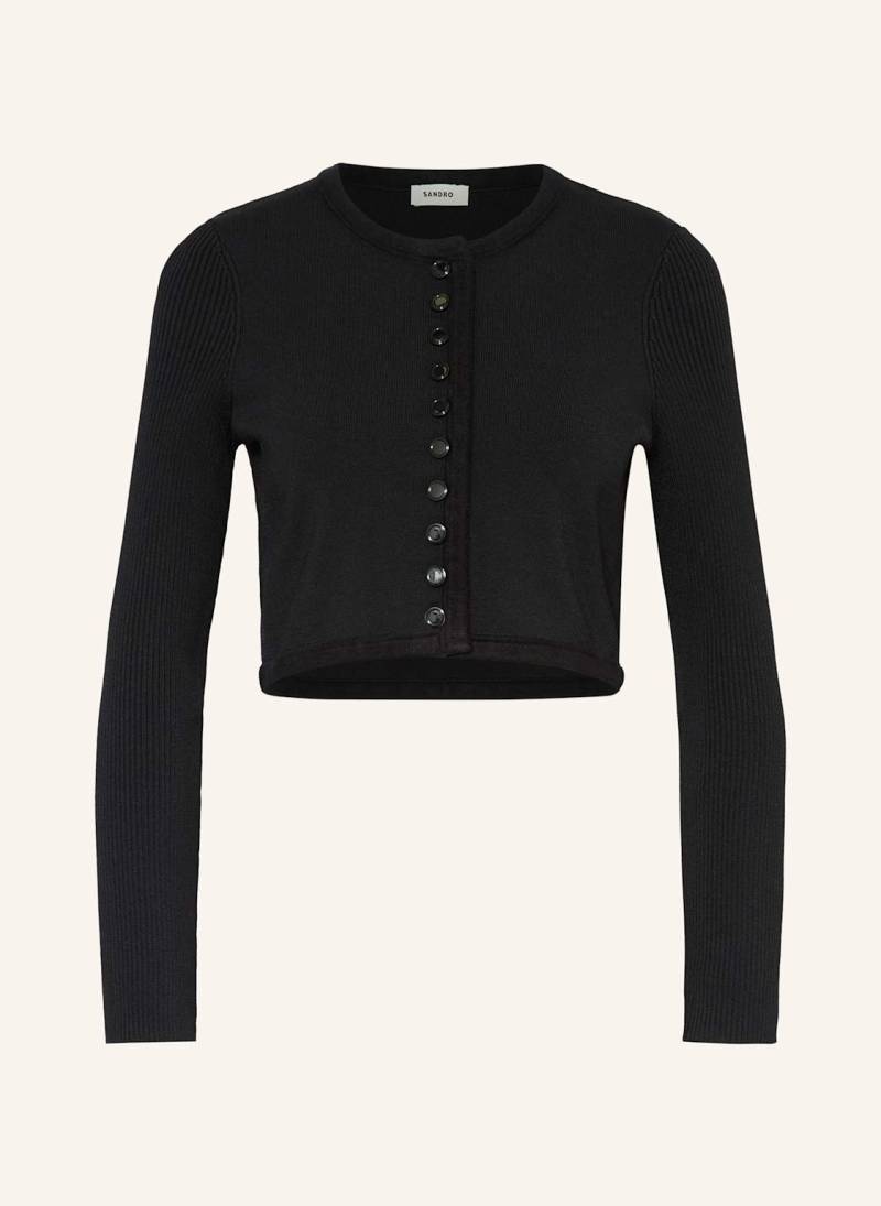 Sandro Cropped-Strickjacke schwarz von sandro