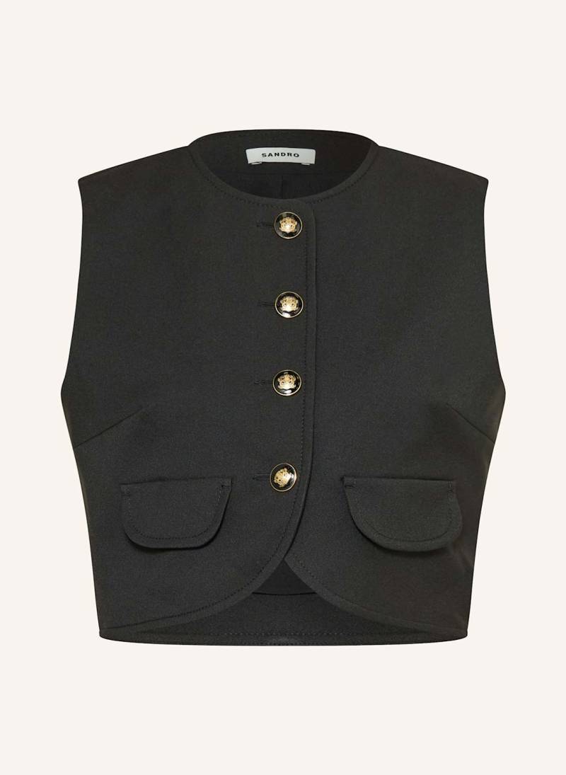 Sandro Cropped-Weste schwarz von sandro