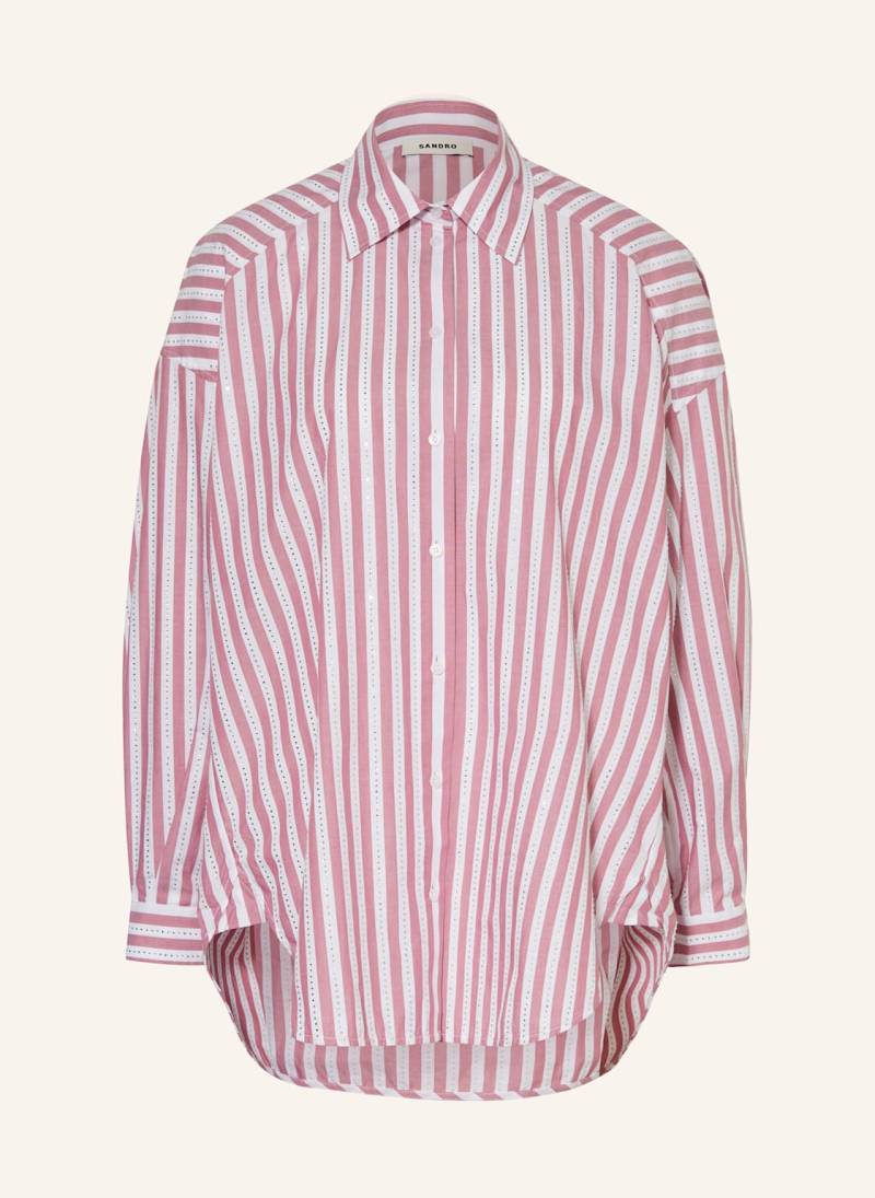 Sandro Hemdbluse Mit Schmucksteinen pink von sandro