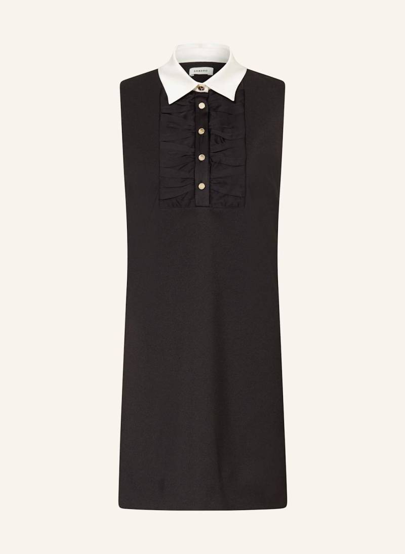 Sandro Hemdblusenkleid Mit Rüschen schwarz von sandro