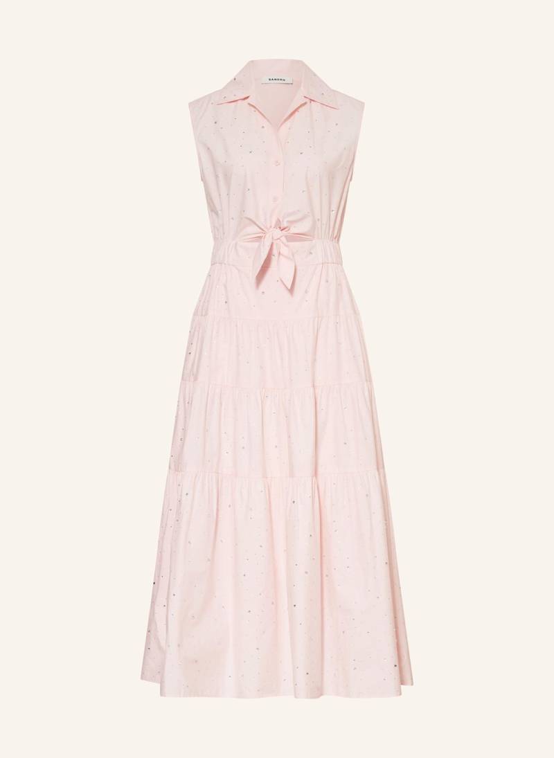 Sandro Hemdblusenkleid Mit Schmucksteinen rosa von sandro