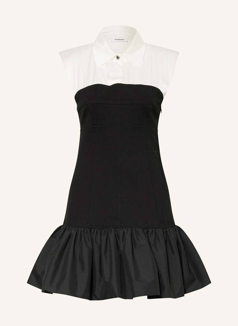 Sandro Kleid Im Materialmix schwarz von sandro