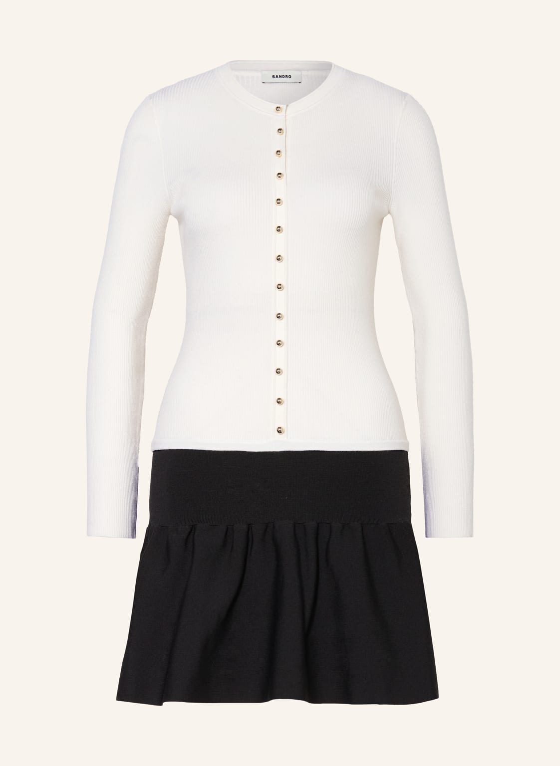 Sandro Kleid Im Materialmix schwarz von sandro