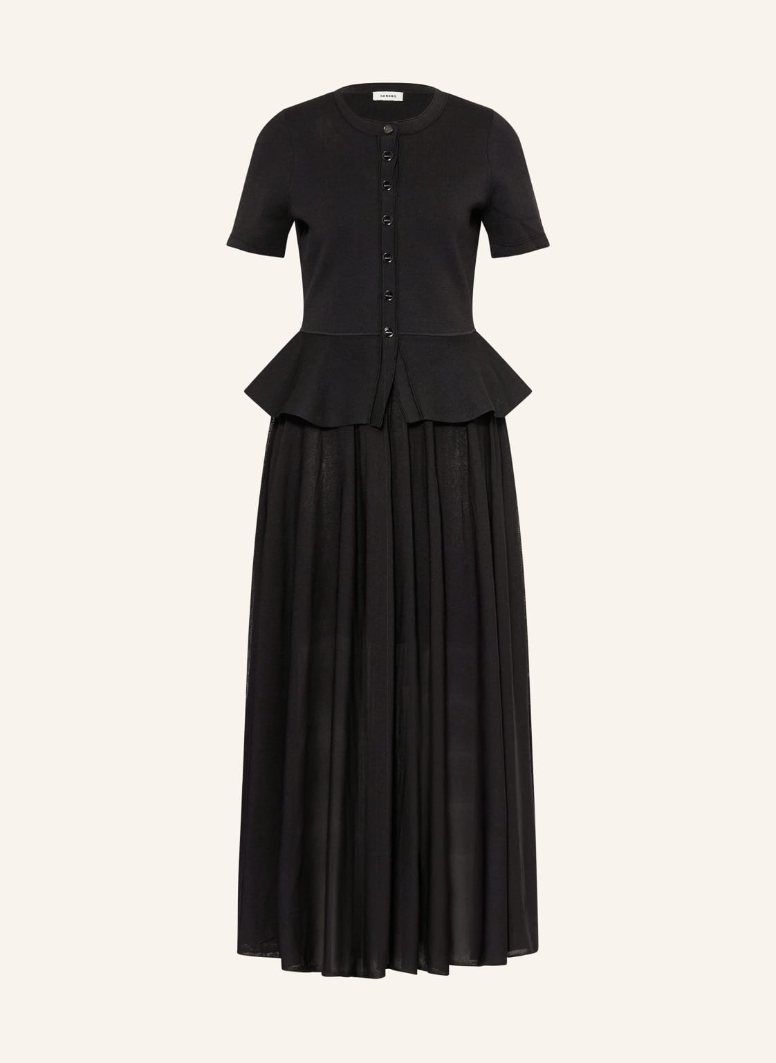 Sandro Kleid Im Materialmix schwarz von sandro