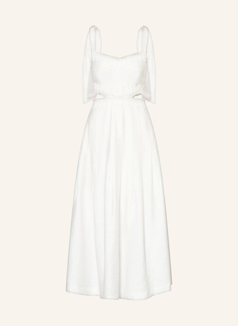 Sandro Kleid Mit Leinen Und Cut-Outs weiss von sandro