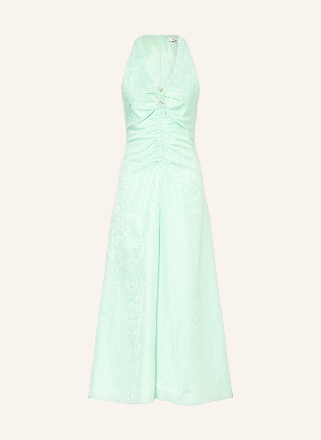 Sandro Kleid Mit Leinen gruen von sandro