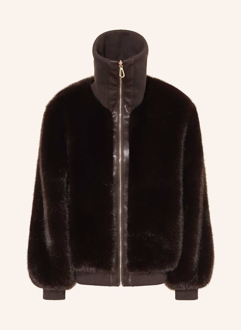 Sandro Kunstpelz-Jacke braun von sandro