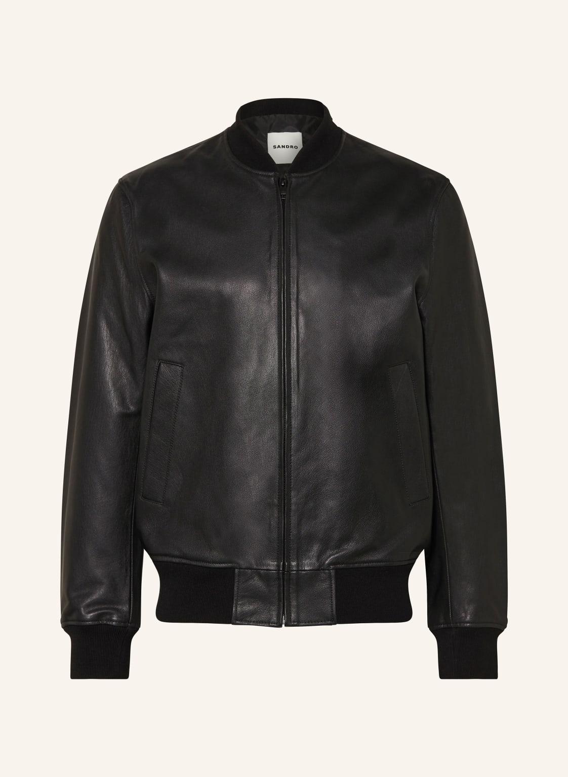 Sandro Lederblouson schwarz von sandro