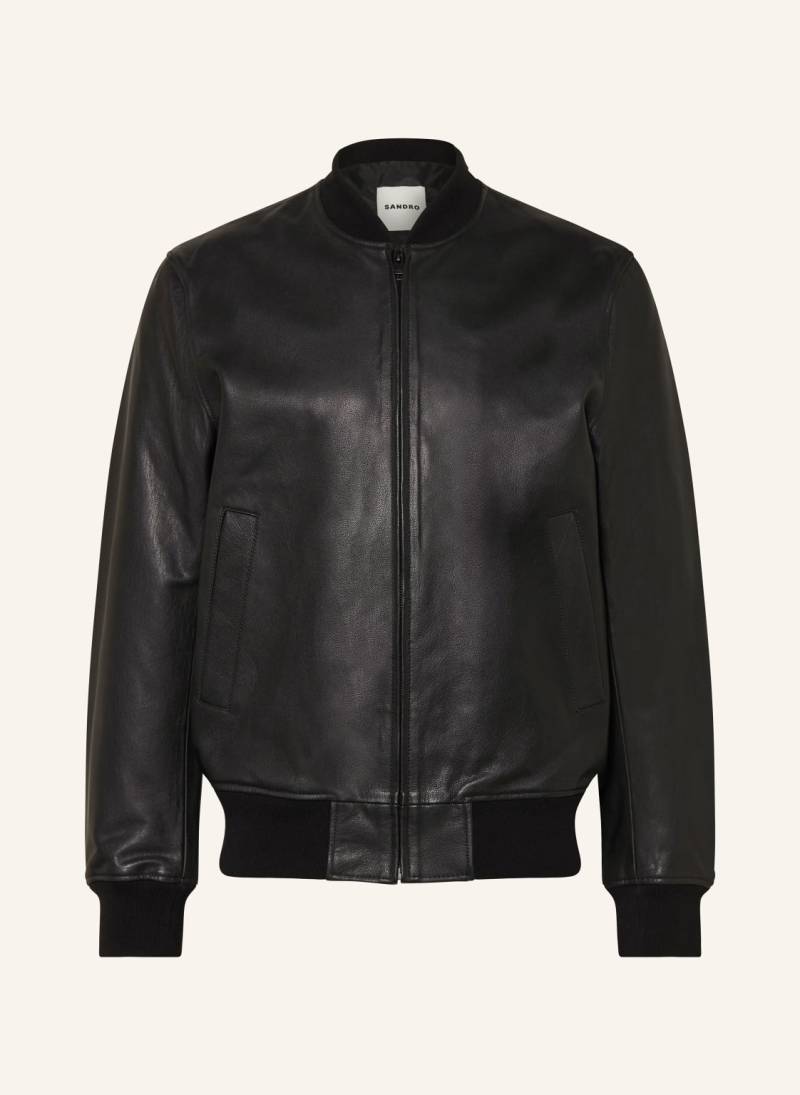 Sandro Lederblouson schwarz von sandro