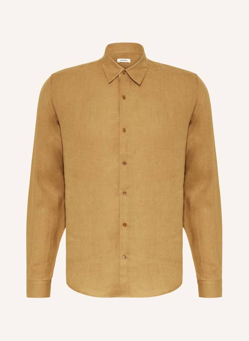 Sandro Leinenhemd Regular Fit beige von sandro