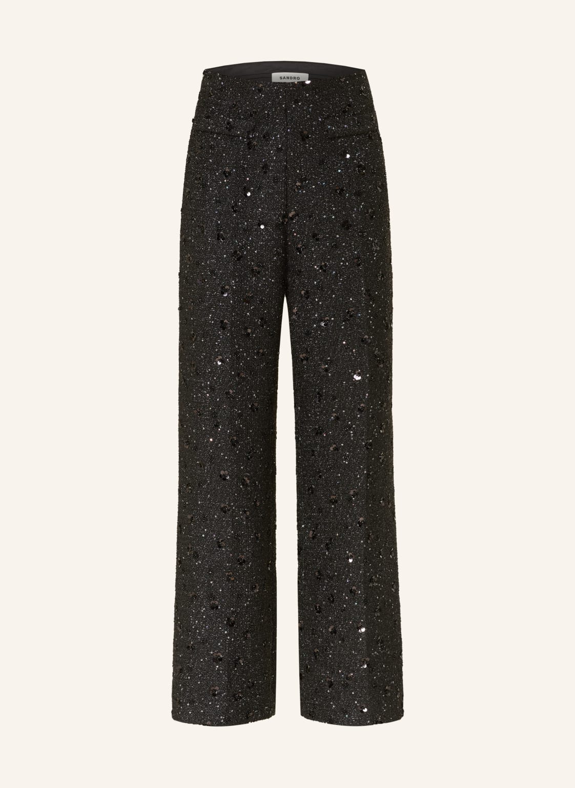Sandro Marlenehose Aus Tweed Mit Glitzergarn schwarz von sandro