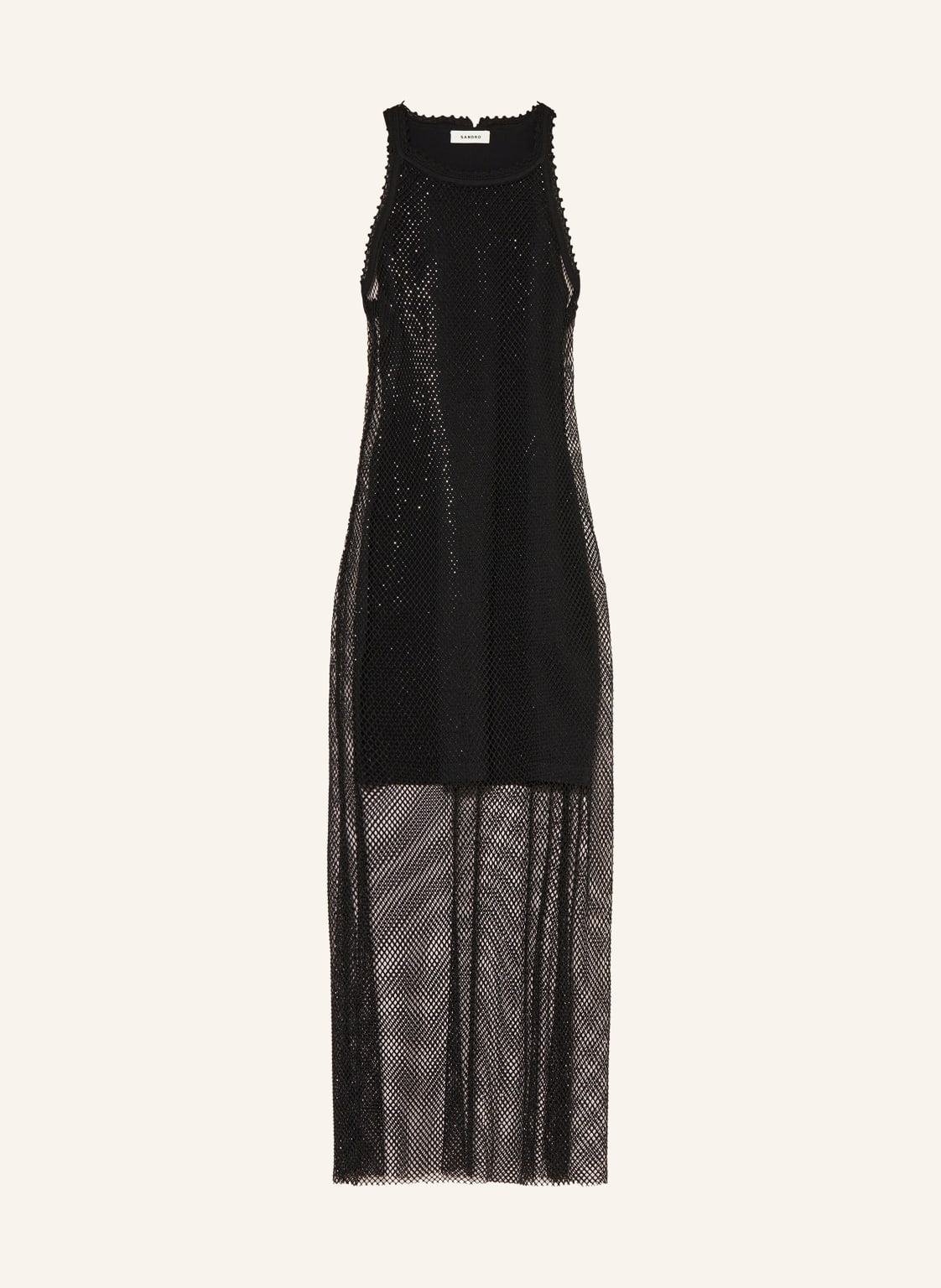 Sandro Mesh-Kleid Mit Schmucksteinen schwarz von sandro