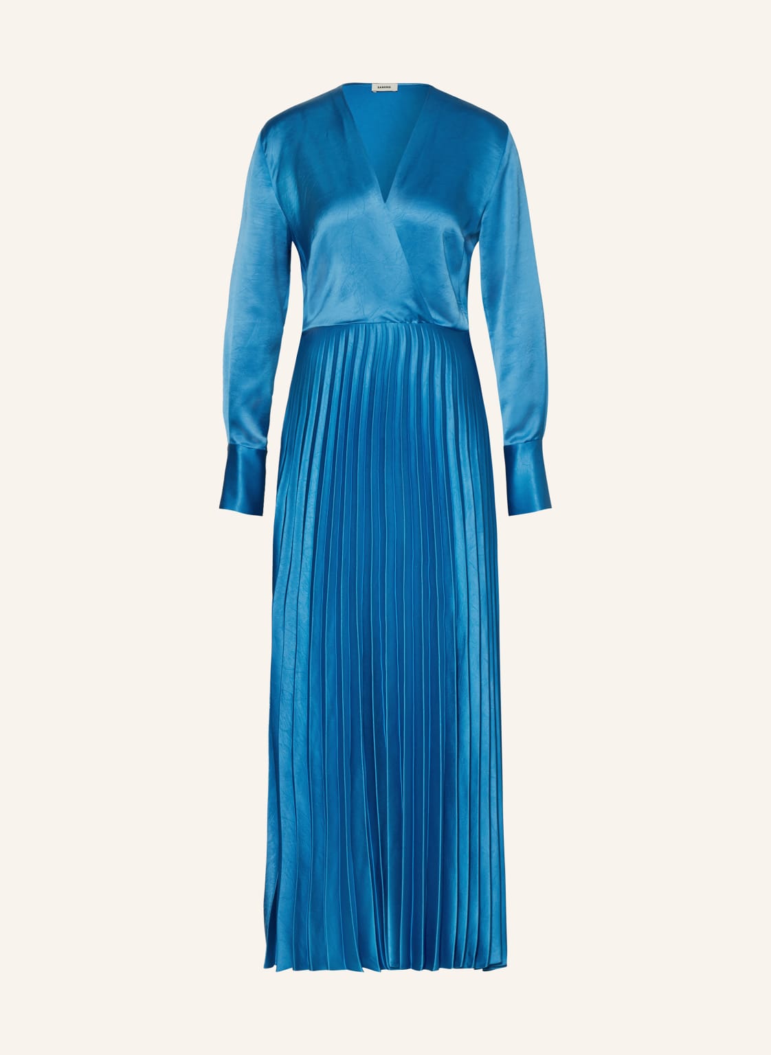 Sandro Plisseekleid Aus Satin blau von sandro