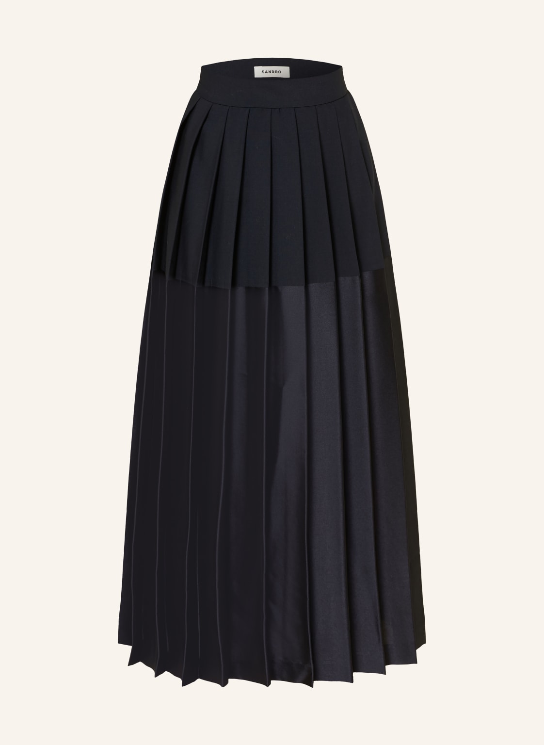 Sandro Plisseerock Im Materialmix blau von sandro
