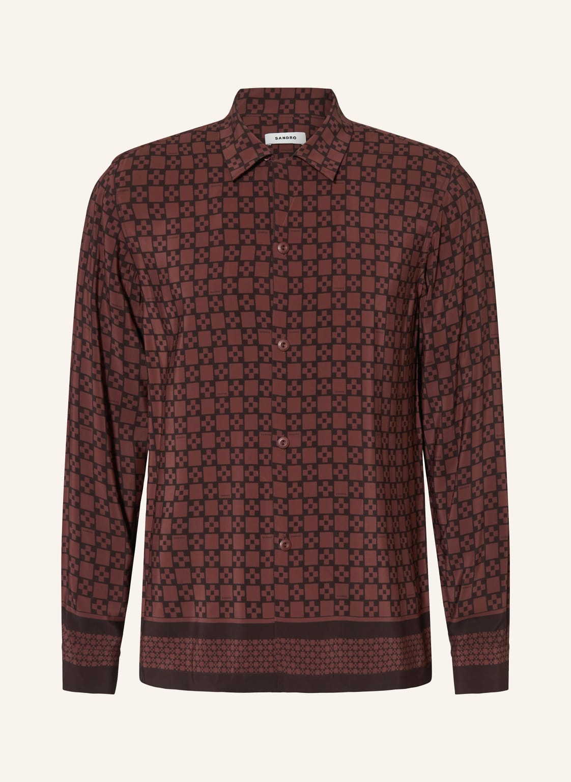 Sandro Satinhemd Slim Fit braun von sandro