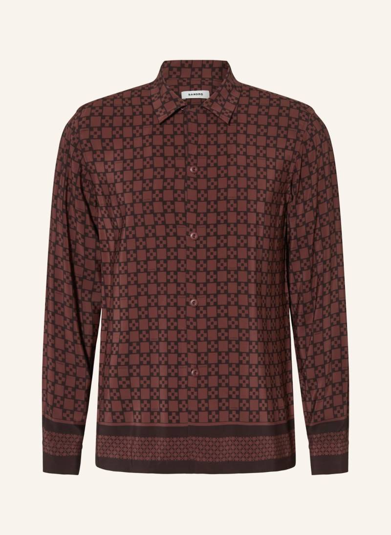 Sandro Satinhemd Slim Fit braun von sandro