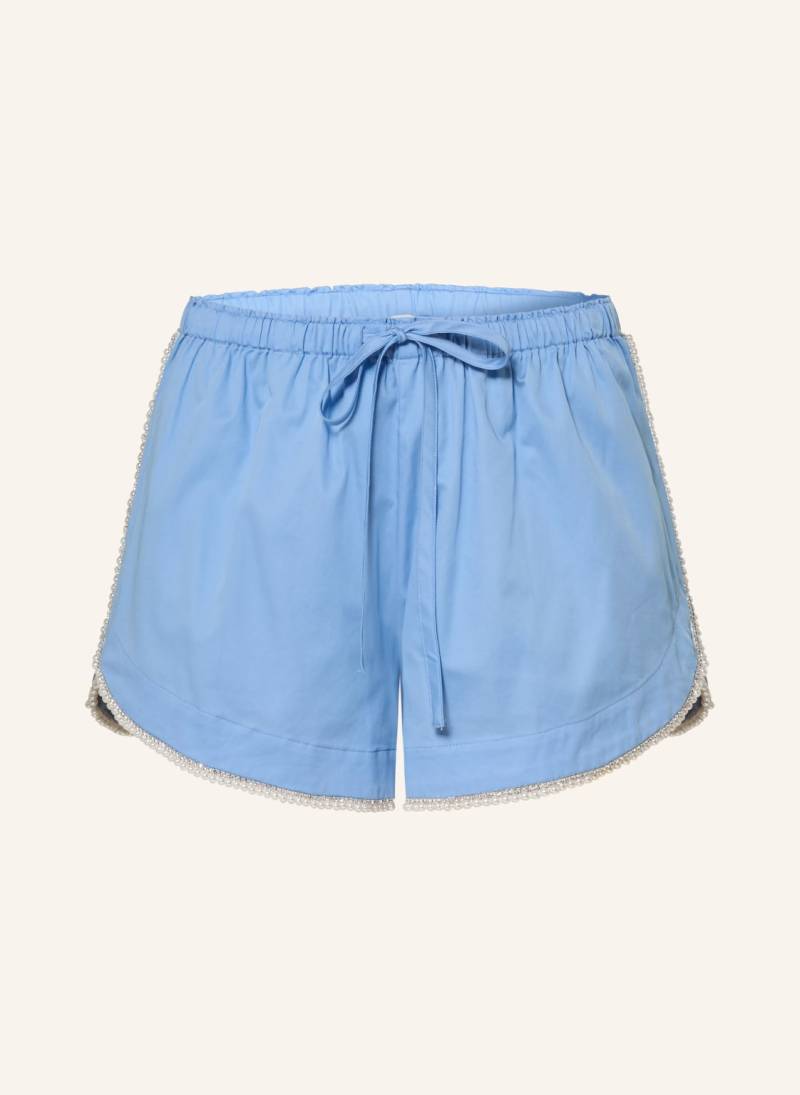 Sandro Shorts Mit Schmucksteinen Und Schmuckperlen blau von sandro