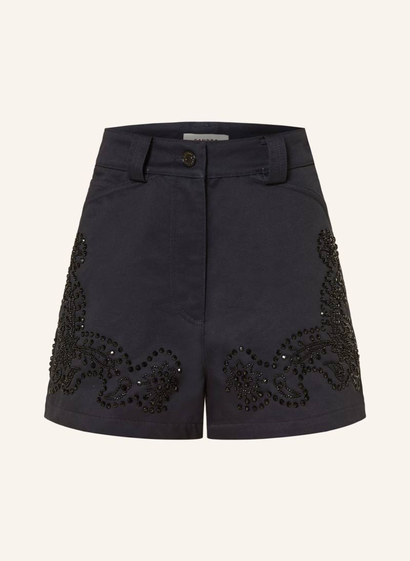Sandro Shorts Mit Schmucksteinen blau von sandro