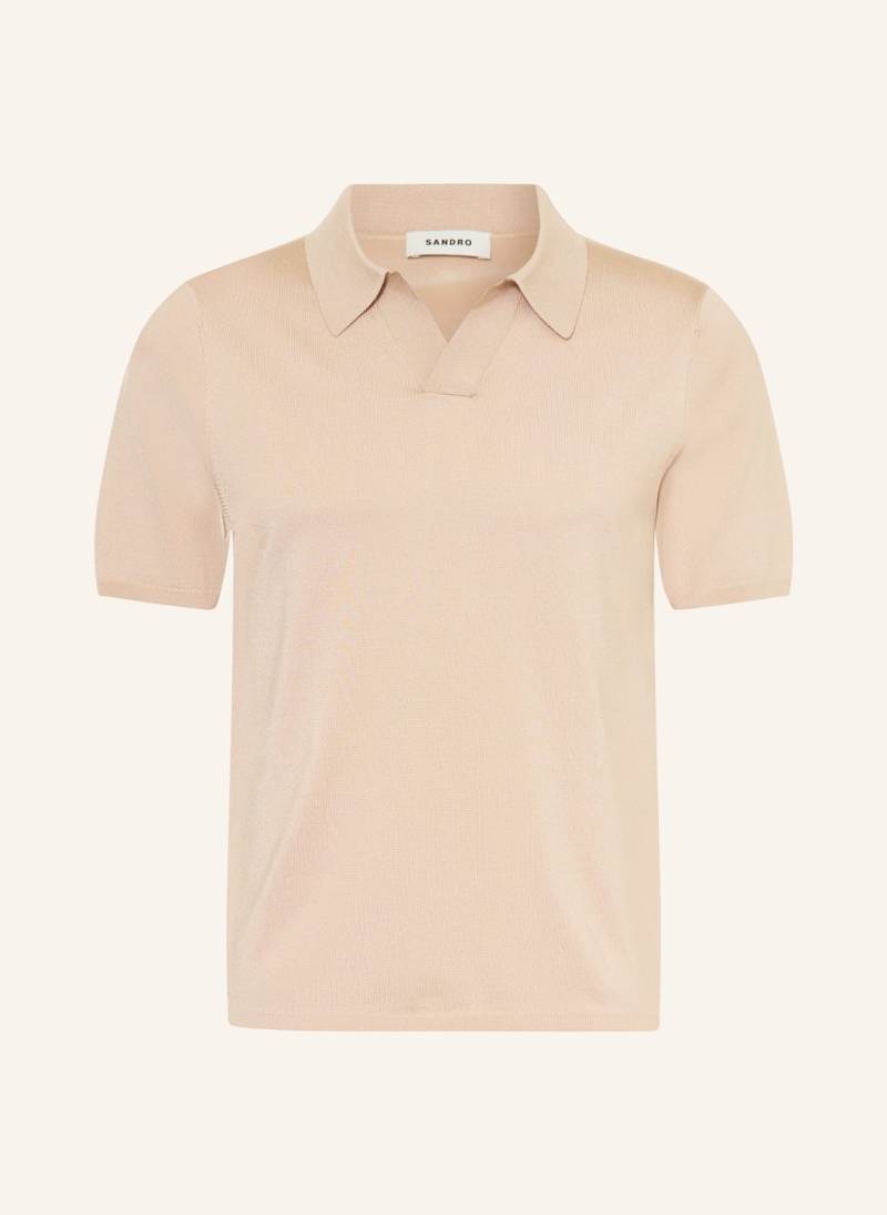 Sandro Strick-Poloshirt beige von sandro