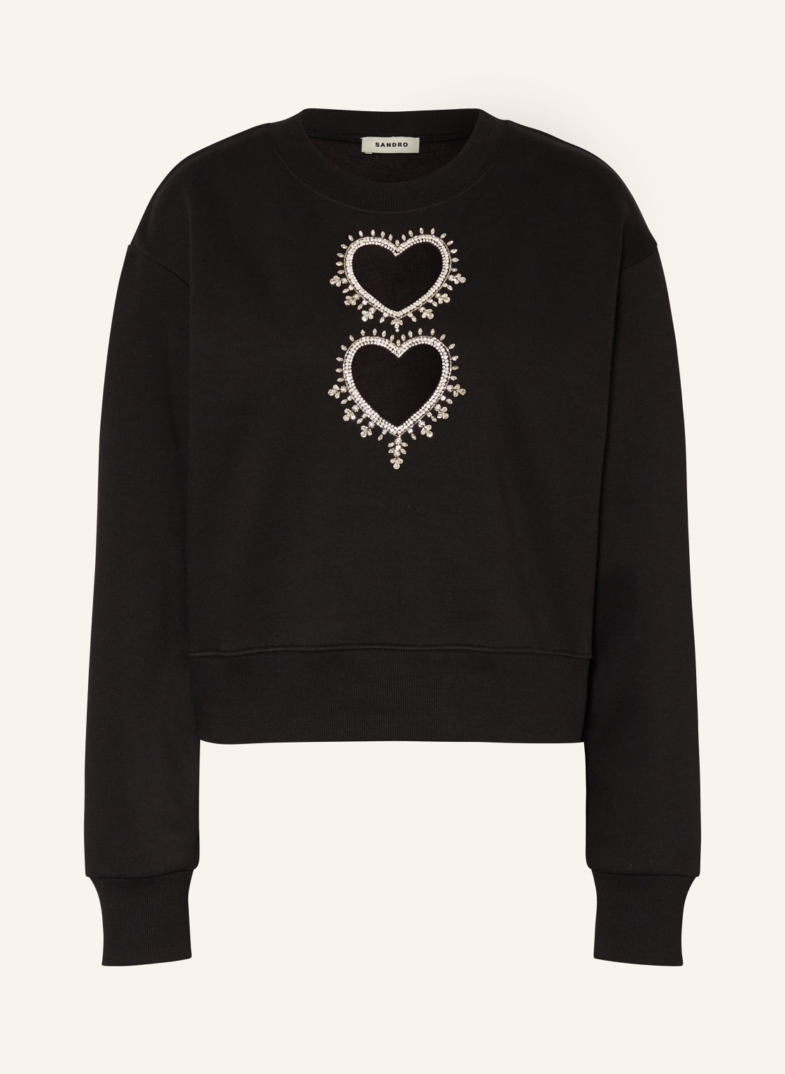 Sandro Sweatshirt Mit Cut-Outs Und Schmucksteinen schwarz von sandro