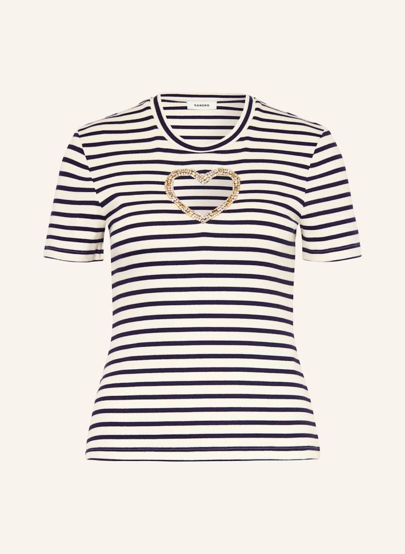 Sandro T-Shirt Mit Cut-Out Und Schmucksteinen weiss Sandro T-Shirt Mit Cut-Out Und Schmucksteinen weiss von sandro