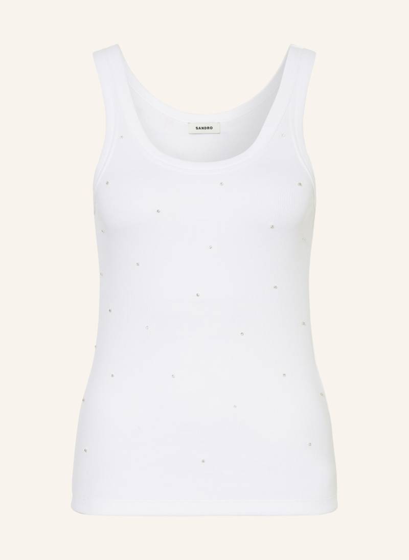 Sandro Top Mit Schmucksteinen weiss von sandro