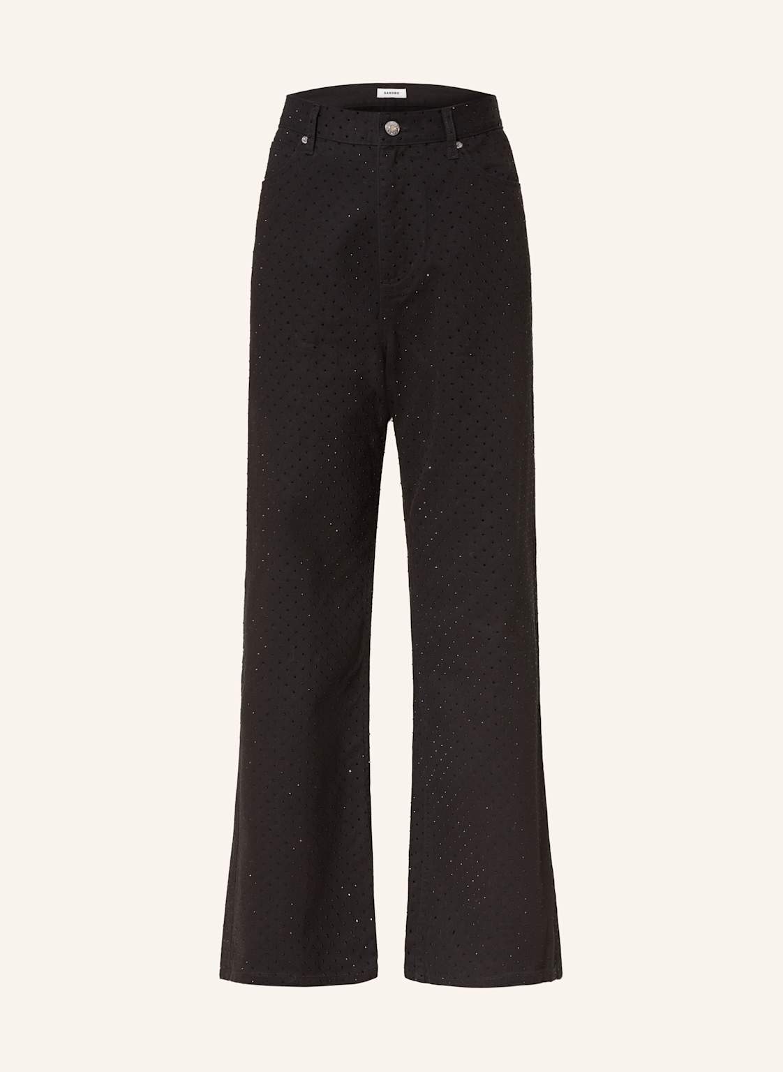 Sandro Wide Leg Jeans Mit Schmucksteinen schwarz Sandro Wide Leg Jeans Mit Schmucksteinen schwarz von sandro