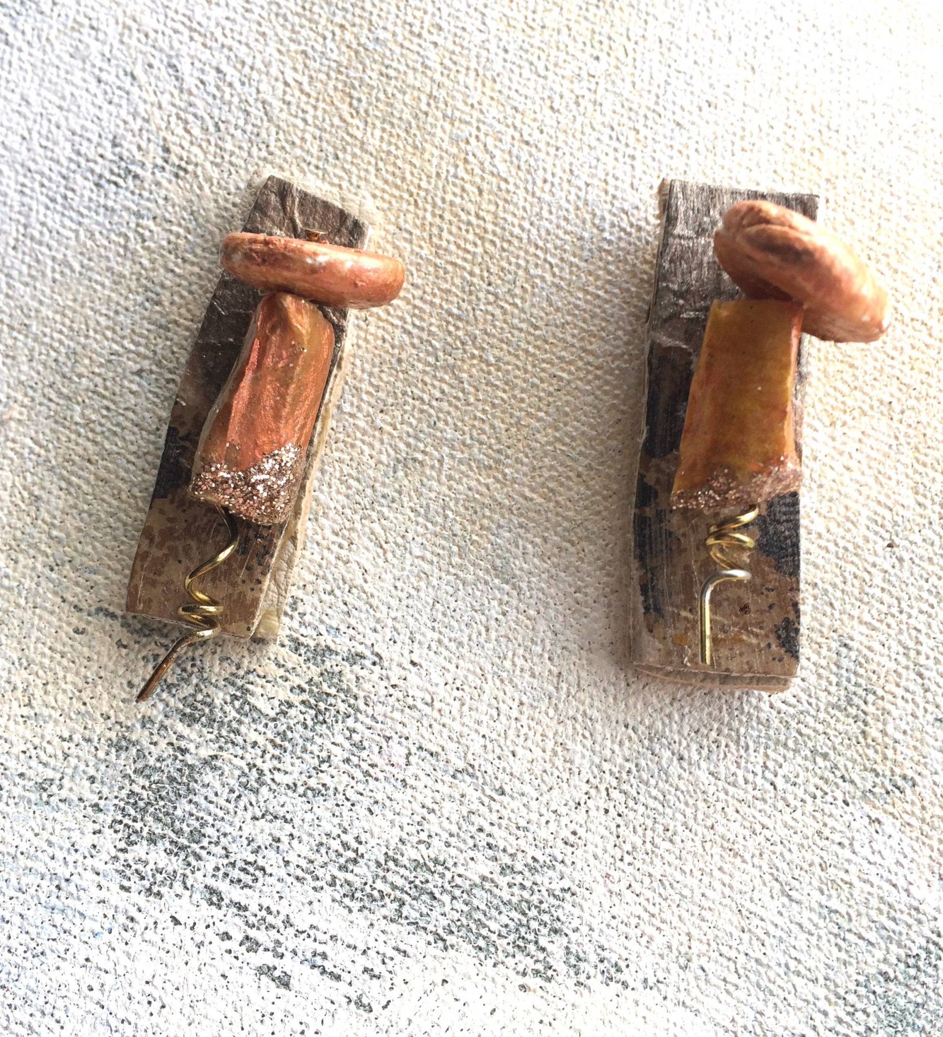 Kupfer Collage Ohrstecker Upcycled Künstler-Palette Kupfer Collage Ohrstecker Upcycled Künstler-Palette von sandyartparts