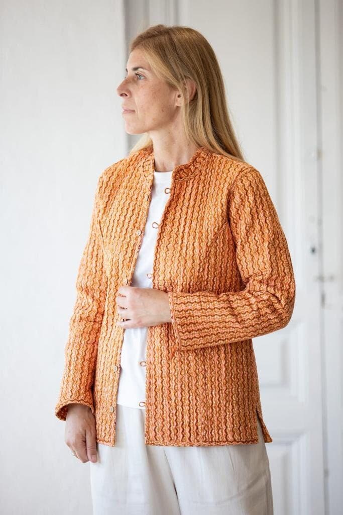 Block Print Wende-steppjacke von sanjanaandmestudio