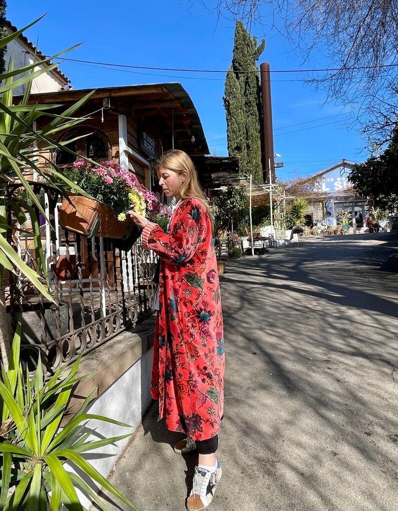 Lange Samt Jacke von sanjanaandmestudio