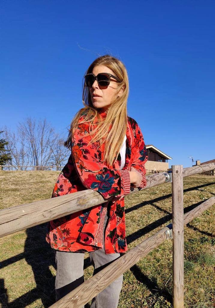 Samt Jacke Kurz von sanjanaandmestudio