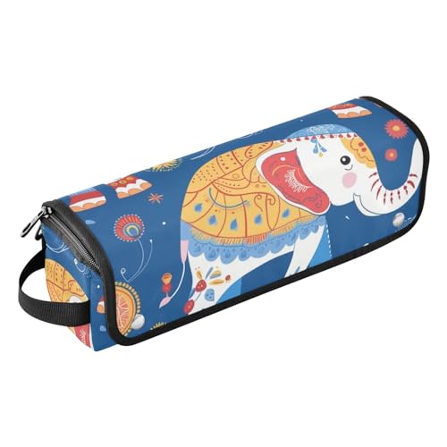 2-in-1-Haar-Werkzeug-Organizer mit abnehmbarer hitzebeständiger Matte, wasserdicht, Reise-Organizer für Lockenstab Glätteisen, flacher Haartrockner, ethnisches Kostüm, Elefant von sanluoli