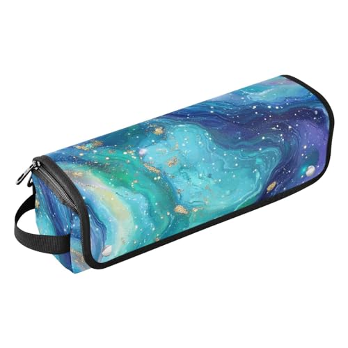 2-in-1-Haar-Werkzeug-Organizer mit herausnehmbarer, hitzebeständiger Matte, Heizwerkzeuge, Reisetasche, Organizer für Glätteisen, Lockenstäbe, Violett, Blau, Galaxie, Sternenwellen von sanluoli