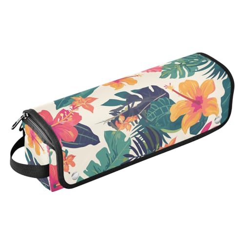 2-in-1-Haar-Werkzeug-Organizer mit herausnehmbarer, hitzebeständiger Matte, tragbarer Haarstyling-Werkzeug-Organizer für heiße Werkzeuge, Lockenstab und Glätteisen, Haarvolumizer, Styler, tropische von sanluoli