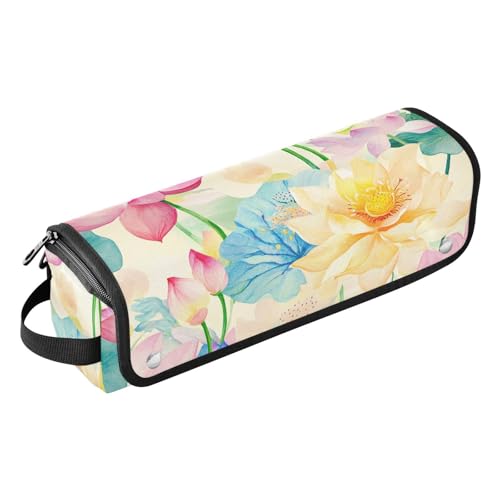 2-in-1-Haar-Werkzeug-Organizer mit herausnehmbarer, hitzebeständiger Matte, wasserdicht, flacher Lockenstab, Reise-Organizer für Glätteisen, Lockenstab, Haartrockner, indische Blumen, Schönheitsblumen von sanluoli