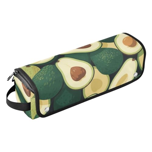 2-in-1-Haar-Werkzeug-Organizer und hitzebeständige Matte, große Glätteisen, Reiseetui für Glätteisen, Lockenstäbe, grüne Cartoon-Avocado-Früchte von sanluoli