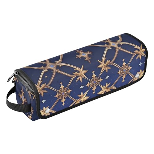 2-in-1 Lockenstab Reiseetui und hitzebeständige Matte mit Reißverschluss, Heizwerkzeuge, Reisetasche, Organizer für heiße Werkzeuge, Lockenstab und Glätteisen, Haarvolumizer, Boho, goldfarben von sanluoli