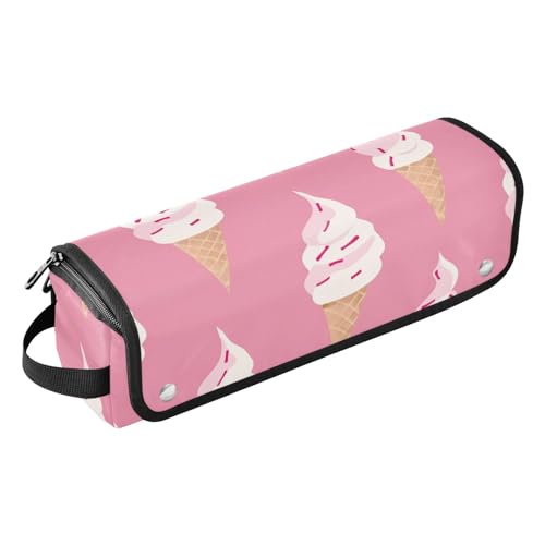 2-in-1 Lockenstab Reiseetui und hitzebeständige Matte mit Reißverschluss, große Kapazität, Glätteisen, Organizer für heiße Werkzeuge, Lockenstab und Glätteisen, Haarvolumizer, Yummy Ice Cream Pfirsich von sanluoli