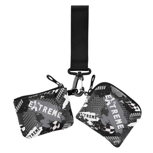 70 Retro Schwarz Buchstaben Grau Mode Damen Münzgeldbörse Kartenhalter Slim Portable Münzgeldbörse Kleingeldhalter mit Armband für Frauen 2 Stück 70 Retro Schwarz Buchstaben Grau Mode Damen Münzgeldbörse Kartenhalter Slim Portable Münzgeldbörse Kleingeldhalter mit Armband für Frauen 2 Stück von sanluoli