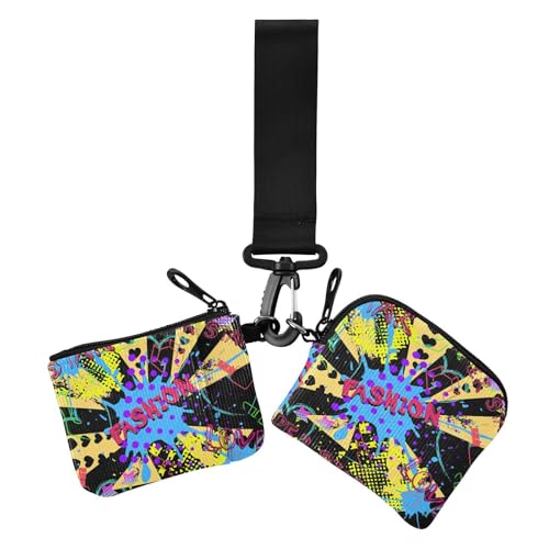 70er / 80er Jahre Mode Bunte Retro Hippie Damen Geldbörsen Kartenetuis Mini Fashion Kartenetui Geld Organizer mit Reißverschluss Münzfach für den täglichen Gebrauch 2 Packungen 70er / 80er Jahre Mode Bunte Retro Hippie Damen Geldbörsen Kartenetuis Mini Fashion Kartenetui Geld Organizer mit Reißverschluss Münzfach für den täglichen Gebrauch 2 Packungen von sanluoli