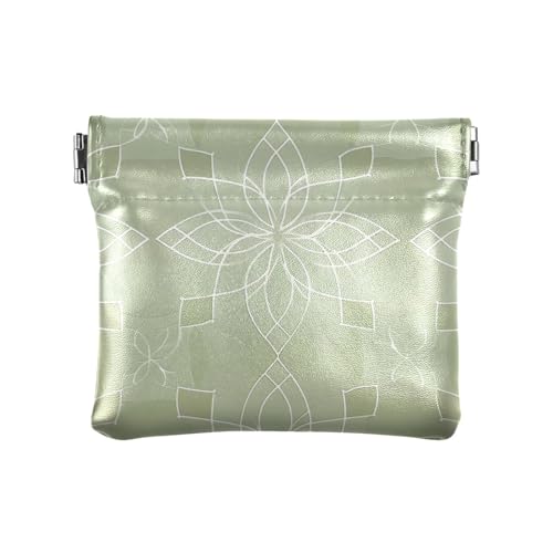 A Soft Salbeigrün Hintergrund Damen Kleine Leder Münzbörse Geldbörse Portmonee Portmonee Portmonee für Männer Frauen Reisen von sanluoli