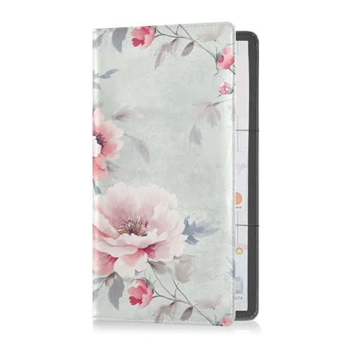 Auto- und Versicherungskartenhalter im Retro-Stil mit Blumenmuster, PU-Leder, für wichtige Dokumente, Führerschein, Karten von sanluoli