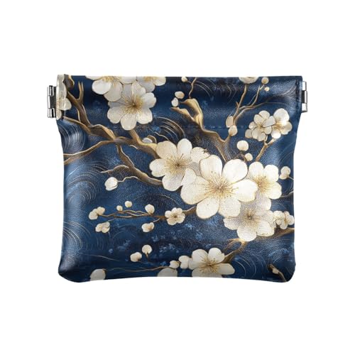 Blaue und weiße Vintage-Blumen für Damen, Leder, Geldbeutel, wasserdicht, Schmuck für Mädchen, Damen Handtasche Blaue und weiße Vintage-Blumen für Damen, Leder, Geldbeutel, wasserdicht, Schmuck für Mädchen, Damen Handtasche von sanluoli