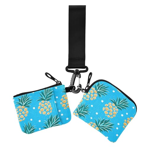 Blue Pineapple Simple Cartoon Damen Münzgeldbörse Kartenhalter Slim Abnehmbare Kreditkarten-Geldbörse Organizer mit Handgelenkschlaufe für Damen 2 Stück Blue Pineapple Simple Cartoon Damen Münzgeldbörse Kartenhalter Slim Abnehmbare Kreditkarten-Geldbörse Organizer mit Handgelenkschlaufe für Damen 2 Stück von sanluoli